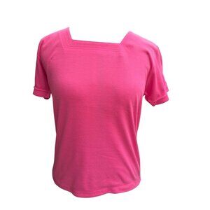 Vintage Gotham Pink Short Sleeve Boat Neck T-Shirt Size Medium